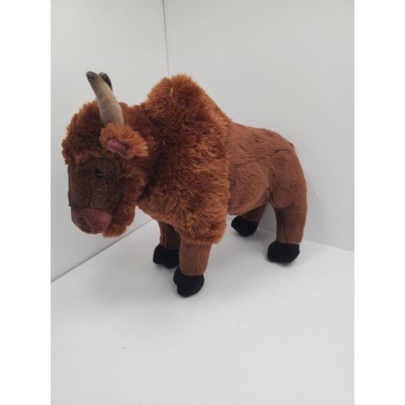 Wildlife Artist Inc Bison Plush 10" Brown Buffalo Realistic Stuffed Animal Toy - Picture 2 of 7
